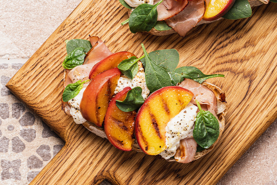 Grilled Peach and Prosciutto Blood Orange Olive Oil Bread