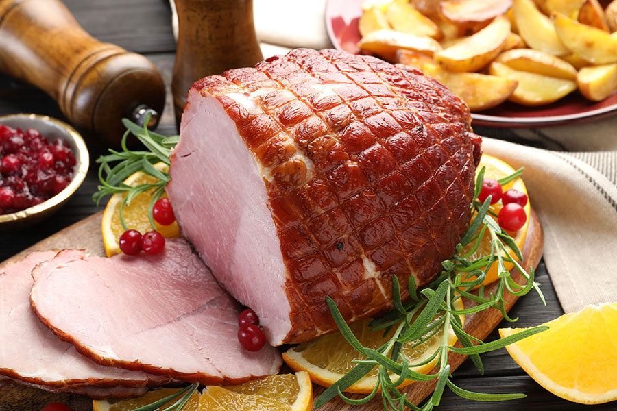 Baked Blood Orange Christmas Ham