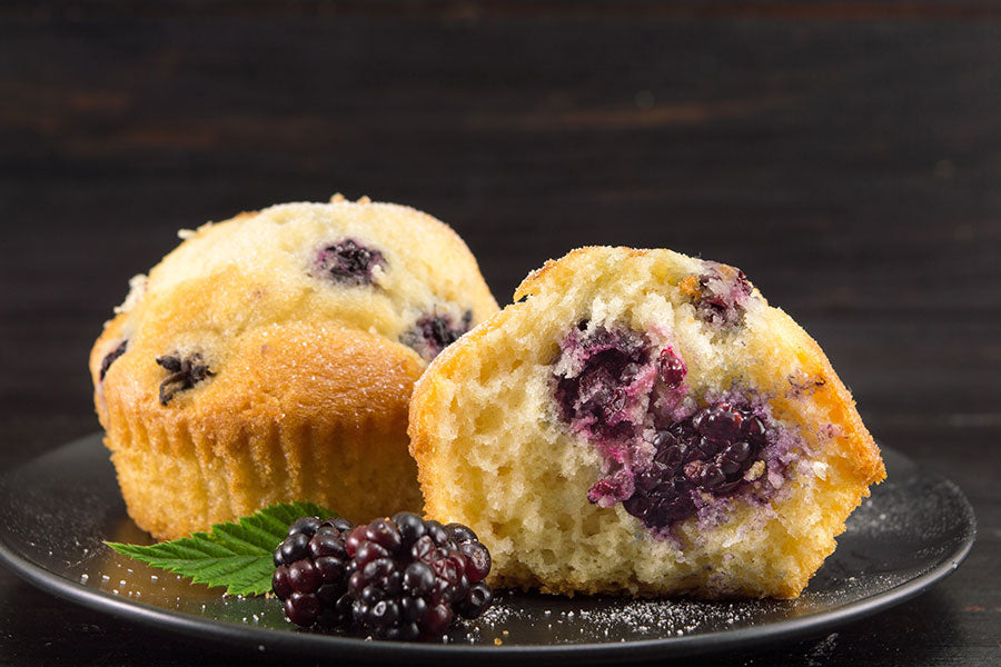 Olive Oil Blackberry Muffins